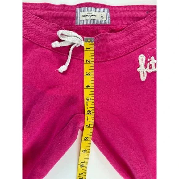 Abercrombie Kids Pink Fitch NY Logo Jogger Sweatpants Girls Size L Large - Picture 4 of 5